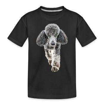 Pudel - Kinder Premium Bio T-Shirt - Schwarz - Vorne
