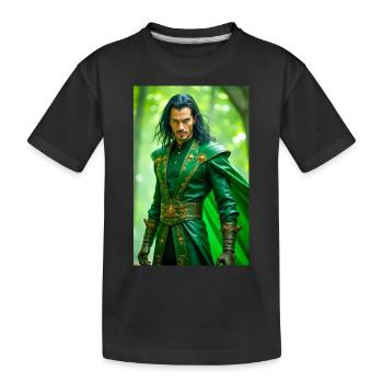 Loki ist ein gerissener Trickster-Gott und Gestaltwandler - Kinder Premium Bio T-Shirt - Schwarz - Vorne