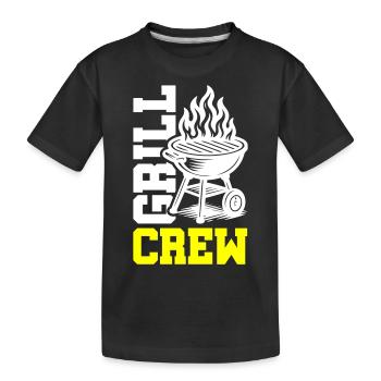 Grill Crew - Kids' Premium Organic T-Shirt - black - Front