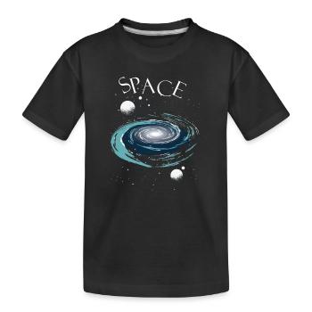 Space Weltraum - Kids' Premium Organic T-Shirt - black - Front