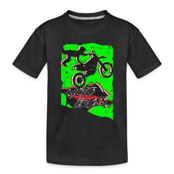 Motocross Stunt - Kinder Premium Bio T-Shirt - Schwarz - Vorne