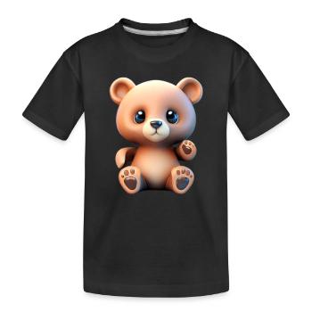 Süßer Teddy Bären - Kinder Premium Bio T-Shirt - Schwarz - Vorne