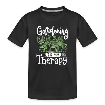 Gartenarbeit Gärtner - Kinder Premium Bio T-Shirt - Schwarz - Vorne