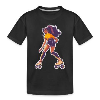 Roller skater - Kids' Premium Organic T-Shirt - black - Front