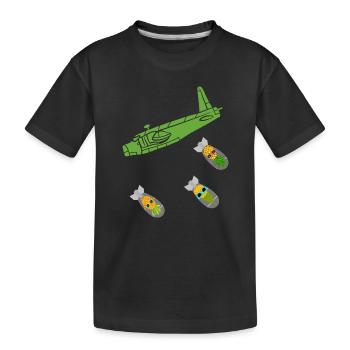 Avion bombe ananas vert - T-shirt bio Premium Enfant - noir - Devant