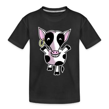 Vache heureuse - T-shirt bio Premium Enfant - noir - Devant