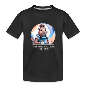 Toujours fatigué. Toujours doux. Toujours maman. Nouveau design de maman - T-shirt bio Premium Enfant - noir - Devant