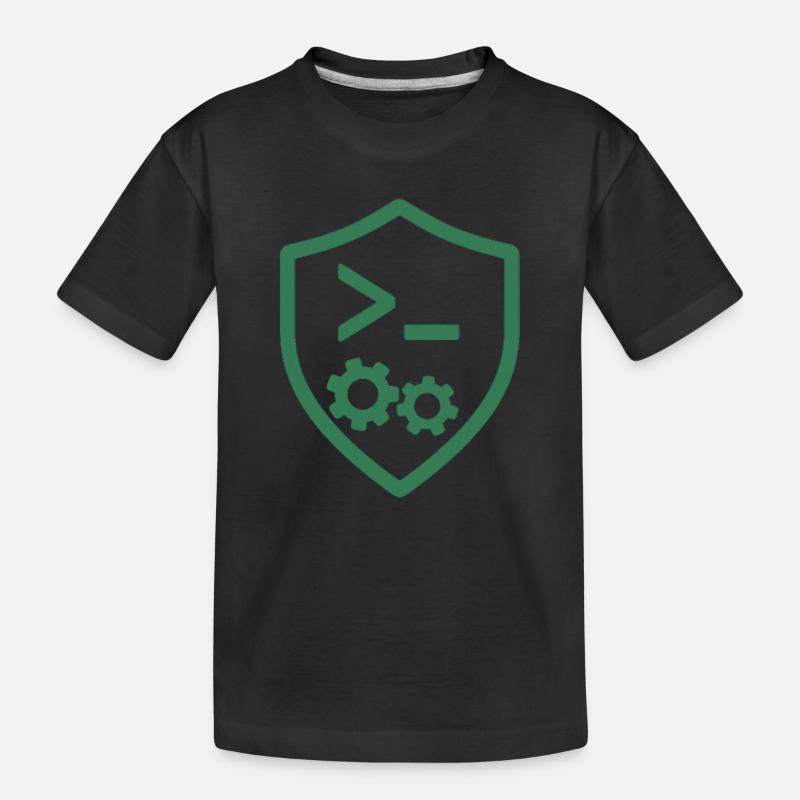 Code Shield with Gears - Kids' Premium Organic T-Shirt - black