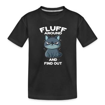 Peluche autour et découvre le chat - T-shirt bio Premium Enfant - noir - Devant