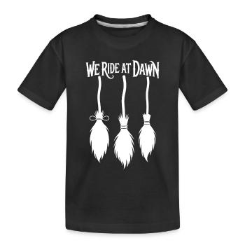 Balai de sorcière au lever du soleil - T-shirt bio Premium Enfant - noir - Devant