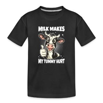 Dicton de vache intolérante au lactose - T-shirt bio Premium Enfant - noir - Devant