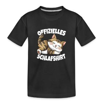 Chemise de nuit officielle Pyjama chat Pyjama - T-shirt bio Premium Enfant - noir - Devant