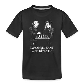 Kant vs Wittgenstein Chess Duel - Kids' Premium Organic T-Shirt - black - Front