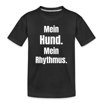Mein Hund Mein Rhythmus - Kinder Premium Bio T-Shirt - Schwarz - Vorne