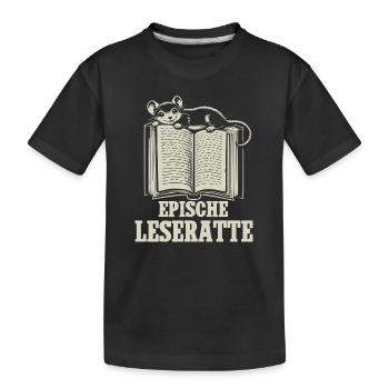 Epische Leseratte - Kinder Premium Bio T-Shirt - Schwarz - Vorne