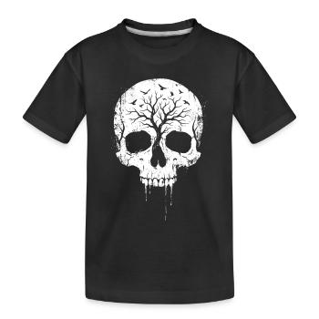 Skull Shirt for Dark Art Fans - Kids' Premium Organic T-Shirt - black - Front