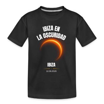 Spanien, Ibiza, Sonnenfinsternis 12.08.2026 - Kinder Premium Bio T-Shirt - Schwarz - Vorne