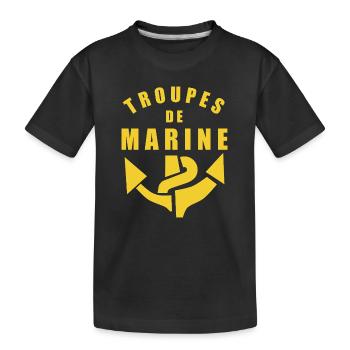 Emblème Troupes de Marine Jaune - T-shirt bio Premium Enfant - noir - Devant