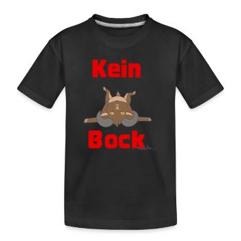Kein Bock Ziegenhumor Print - Kinder Premium Bio T-Shirt - Schwarz - Vorne