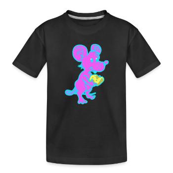 Maus Nager Käse Kinder Kleinkind Baby Nager Tier - Kinder Premium Bio T-Shirt - Schwarz - Vorne