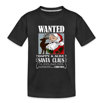Wanted Santa Claus_Weihnachtsmann - Kids' Premium Organic T-Shirt - black - Front
