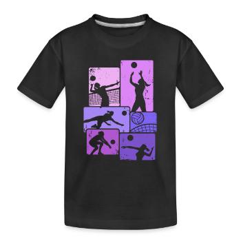 Joueur de volley-ball Vintage Volley-ball Volley - T-shirt bio Premium Enfant - noir - Devant