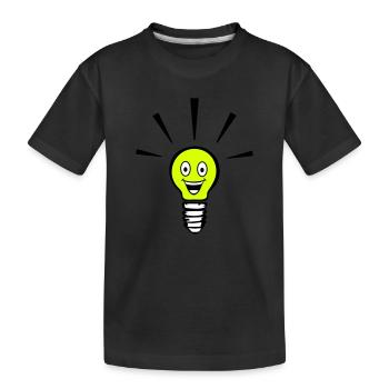 lustige Glühbirne - Idee - Kinder Premium Bio T-Shirt - Schwarz - Vorne