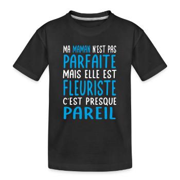 Ma maman n'est pas parfaite - Fleuriste - T-shirt bio Premium Enfant - noir - Devant