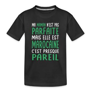 Ma maman n'est pas parfaite - Marocaine - T-shirt bio Premium Enfant - noir - Devant