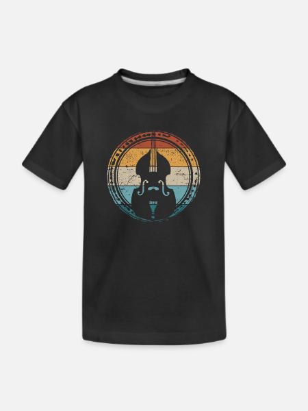 Retro Kontrabass Orchester Musiker - Kinder Premium Bio T-Shirt - Schwarz