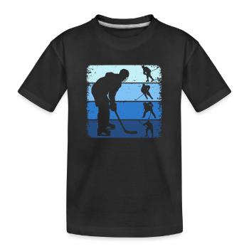 Eishockey Retro Hockey Eishockeyspieler - Kinder Premium Bio T-Shirt - Schwarz - Vorne