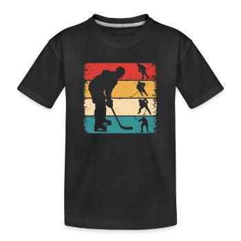Eishockey Retro Hockey Eishockeyspieler - Kinder Premium Bio T-Shirt - Schwarz - Vorne