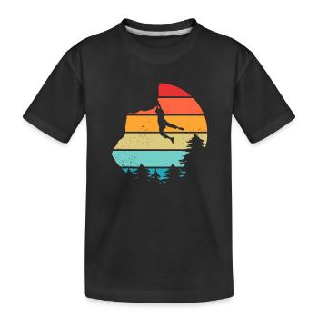Vintage Retro Sport Climbing Bouldering - Kids' Premium Organic T-Shirt - black - Front