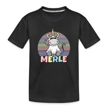Nom de la licorne Merle - T-shirt bio Premium Enfant - noir - Devant