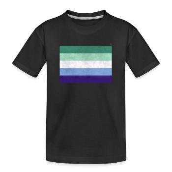 Drapeau de la Gay Pride - T-shirt bio Premium Enfant - noir - Devant