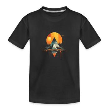 Geometrische Berglandschaft - Surreales Artwork - Kinder Premium Bio T-Shirt - Schwarz - Vorne