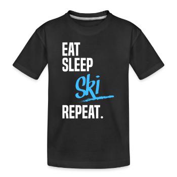 EAT SLEEP SKI - T-shirt bio Premium Enfant - noir - Devant