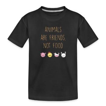 Les animaux sont des amis et non de la nourriture - T-shirt bio Premium Enfant - noir - Devant