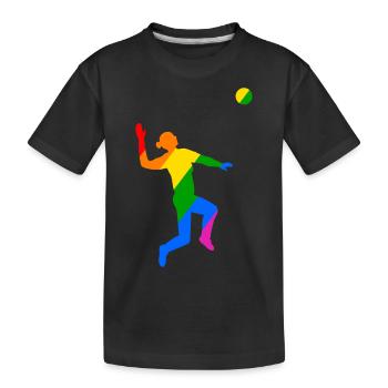 Saut arc-en-ciel au volleyball - T-shirt bio Premium Enfant - noir - Devant