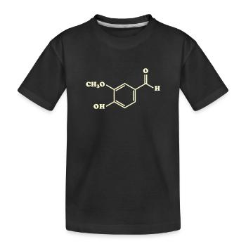 Vanilla Vanillin Molecular Chemical Formula - Kids' Premium Organic T-Shirt - black - Front