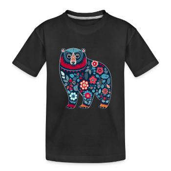 Russische Tradition Weihnachten - Kinder Premium Bio T-Shirt - Schwarz - Vorne