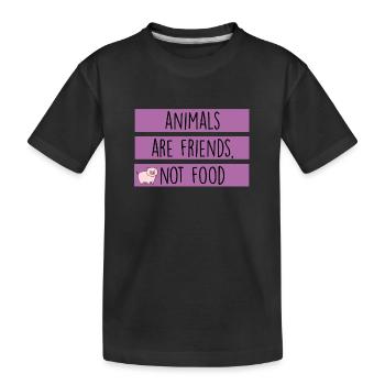Les animaux sont amis - T-shirt bio Premium Enfant - noir - Devant