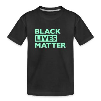 Black Lives Matter Grün - Kinder Premium Bio T-Shirt - Schwarz - Vorne