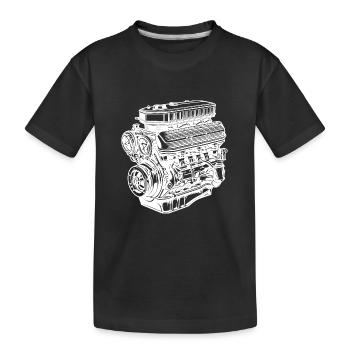 Moteur de voiture Moteur à combustion interne V6 - T-shirt bio Premium Enfant - noir - Devant