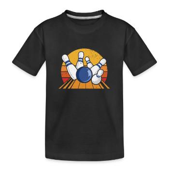 Kegeln Kegler Kegel Kegelbahn Kegeltour - Kinder Premium Bio T-Shirt - Schwarz - Vorne