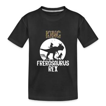 King Frère Dinosaure Cadeau Grand Fre - T-shirt bio Premium Enfant - noir - Devant