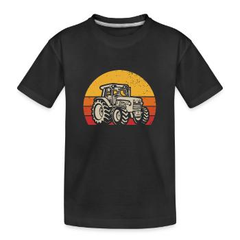 Tractor Farmer Agriculture Farming Farm Rancher - Kids' Premium Organic T-Shirt - black - Front