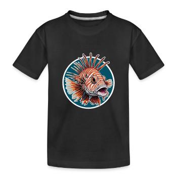 Poisson-lion coloré Poisson corail - T-shirt bio Premium Enfant - noir - Devant