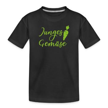 junges gemüse - Kinder Premium Bio T-Shirt - Schwarz - Vorne