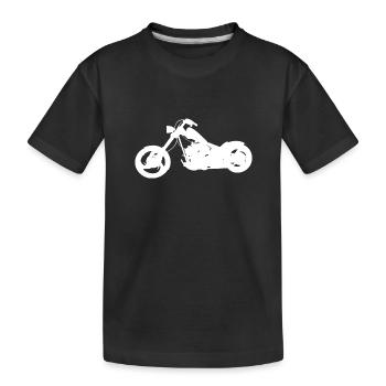 Silhouette Chopper Motorrad weiß - Kinder Premium Bio T-Shirt - Schwarz - Vorne